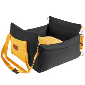 Dog Car Seat, Waterproof Dog Booster Seat for Car with Side Handles and A Storage Pocket, Clip-On Safety Leash and PP Cotton Filling