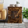 Dog Crate Furniture Smoked Oak 25.4"x31.5"x28" Engineered Wood
