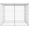 Outdoor Dog Kennel Galvanized Steel with Roof 52.1 ftÂ²