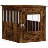 Dog Crate Furniture Smoked Oak 25.4"x31.5"x28" Engineered Wood