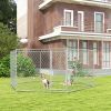 PawHut Outdoor Dog Run 13.4 x 11.5 ft with Lockable Door for Medium Large Dogs Silver