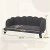 PawHut Comfortable Large Dog Couch Charcoal Gray with Foam Cushioning and Extra Pillow for Medium and Large Dogs