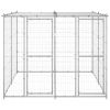 Outdoor Dog Kennel Galvanized Steel with Roof 52.1 ftÂ²