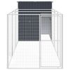 Dog House with Run Anthracite 65"x179.1"x71.3" Galvanized Steel