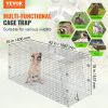 Live Animal Cage Trap, 42" x 16" x 18" Humane Cat Trap Galvanized Iron, Folding Animal Trap with Handle for Stray Dogs, Armadillos, Raccoons, Marmots