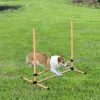 PawHut 6 Piece Dog Agility Training Set with High Jump Hurdle Bar Adjustable Height Carry Bag Whistle Orange