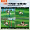 Dog Agility Training Equipment, 4 PCS Set with Adjustable High Hurdles,6 Weave Poles,Jump Ring,Square Pause Box,Whistle,Foldable Bowl