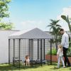 PawHut Outdoor Dog Kennel with Roof with Escape-proof Lock, UV-Resistant & Waterproof Cover, 6' x 4' x 6', Silver