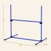 PawHut 6 Piece Dog Agility Set with Adjustable Height Jump Bars, Carry Bag, Displacing Top Bar, Blue