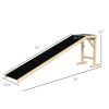 PawHut Dog Ramp Pet Ramp for Bed, Non-Slip Carpet, Top Platform, 74" x 16" x 25", Natural