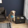 PawHut Pet Feeding Station Pet Dish Bowl Set with Storage, 2 Elevated Dog Bowls for Large Sized Dogs, Black