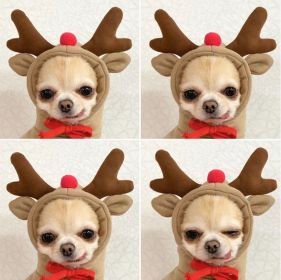 Christmas Dog Winter Warm Clothing Cute Plush Coat Hoodies Pet Costume Jacket For Puppy Cat French Bulldog Chihuahua Small Dog Clothing (Color: coffee, size: L)