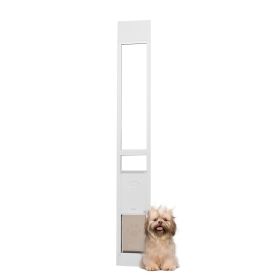 Dog Door for Sliding Glass Door, 75 7/8"-80 11/16" Adjustable Height Doggy Door for Sliding Doors (size: Size M)