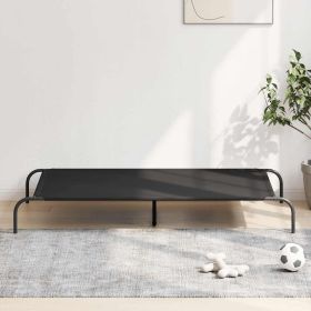 Elevated Dog Bed Black Oxford fabric and powder-coated steel (Color: Black)
